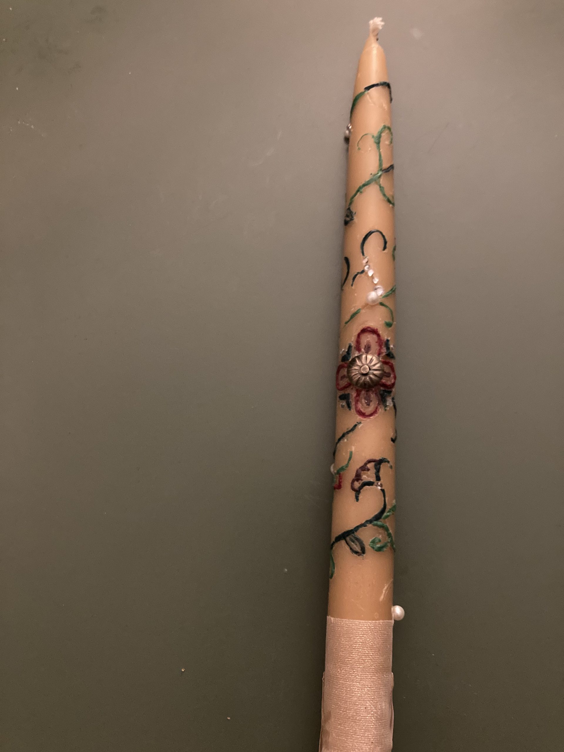 Carved Candle w/ Wax Inlay